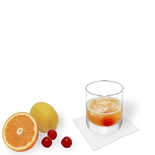 Amaretto Sour im Whisky-Glas, die übliche Art diesen leckeren Sour zu servieren.