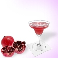 Pomegranate Margarita im Margaritaglas mit Zucker oder Zucker- oder Salzrand. Auf Bild klicken um zum kompletten Rezept mit mehr Bilder zu gelangen.